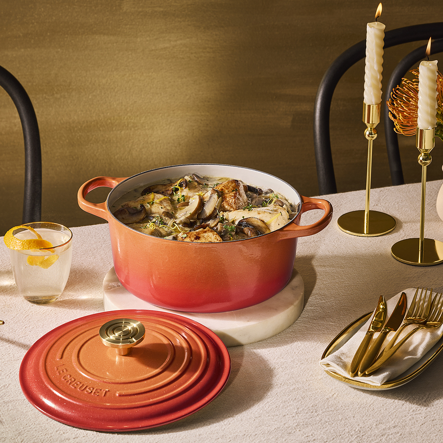 Flamme Dorée Cocotte 24 cm, orange flammé