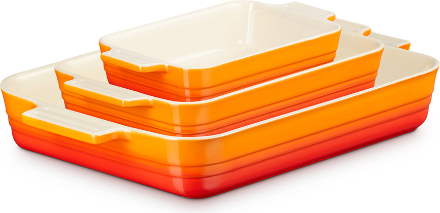 Форми для випікання Le Creuset, полум'яний помаранч, 3 шт.