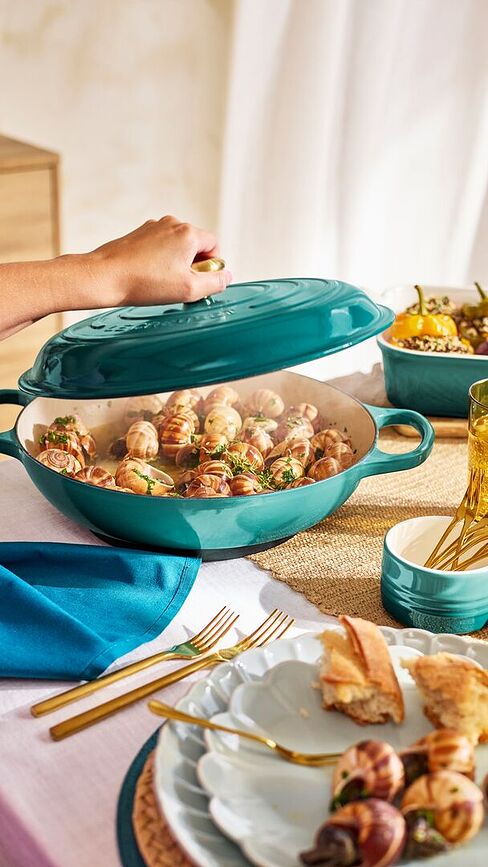 Gourmet Faitout bas 26 cm, bleu riviera