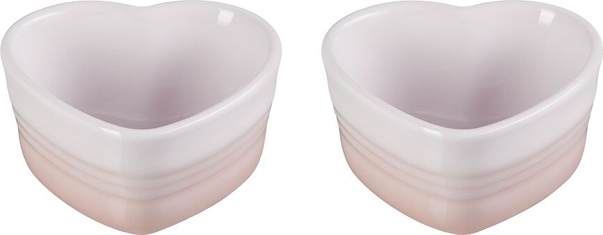 Heart Posodice za peko in serviranje, 300 ml, svetlo roza, 2 kosa