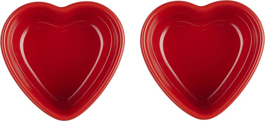 Heart Ramequins 300 ml, cerise, Lot de 2