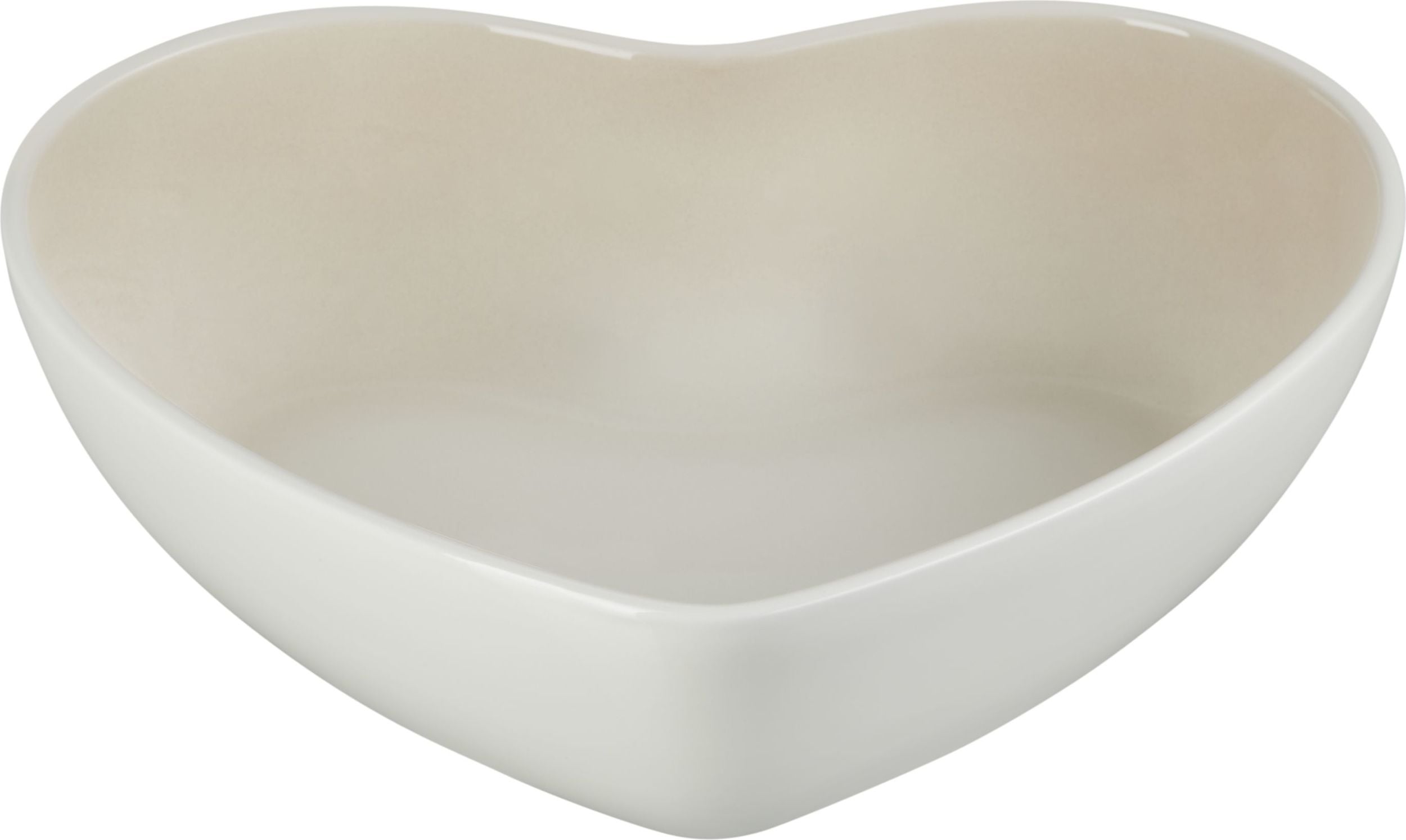 Steingut Backformen Heart Servierschale 2, 9 L Beige