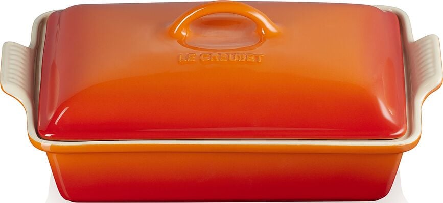 Heritage Backform 33 cm Feuriges Orange mit Deckel