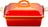Heritage Bakform fyrkantig 23 cm, flammande orange, med lock