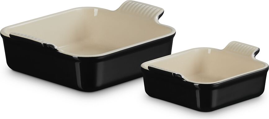 Heritage Moules de Cuisson carrés, noirs, Lot de 2