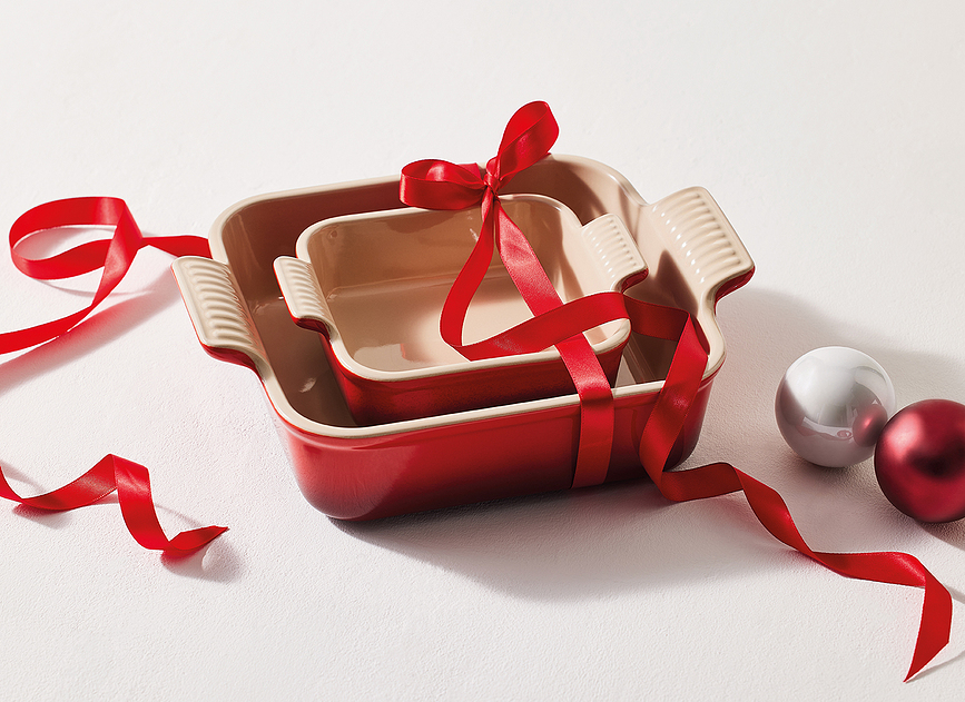 Heritage Φόρμες ψησίματος τετράγωνες, μπορντό, 2 τμχ