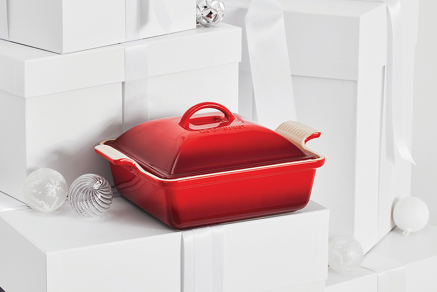 Heritage Plat de Cuisson carré avec couvercle, 23 cm, cerise