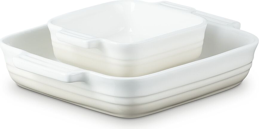 Kepimo formos Le Creuset kvadratinės formos bežinės spalvos 14 + 23 cm 2 vnt.