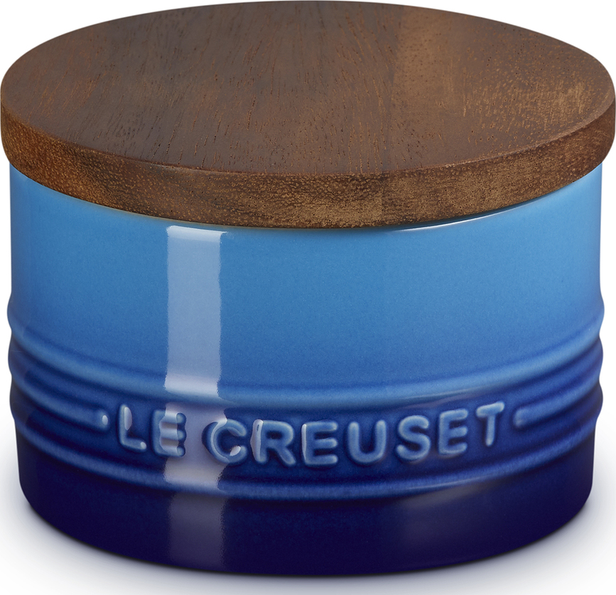 Kuchyňská dóza Le Creuset s dřevěným víkem, 200 ml, hluboká modrá