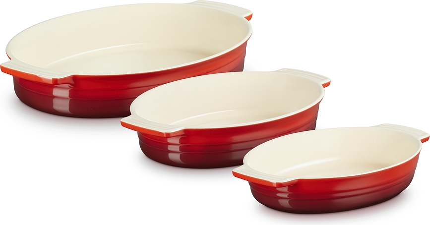 Le Creuset ahjuvormid, ovaalsed, kirsipunane, 3 tk