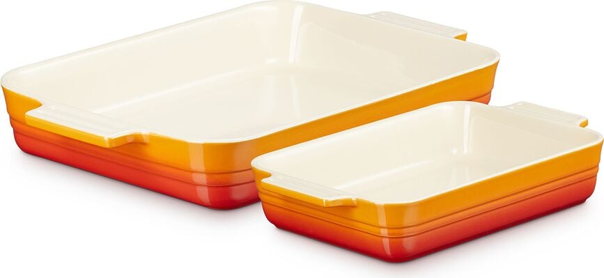 Le Creuset Backformen rechteckig Feuriges Orange 2 St.