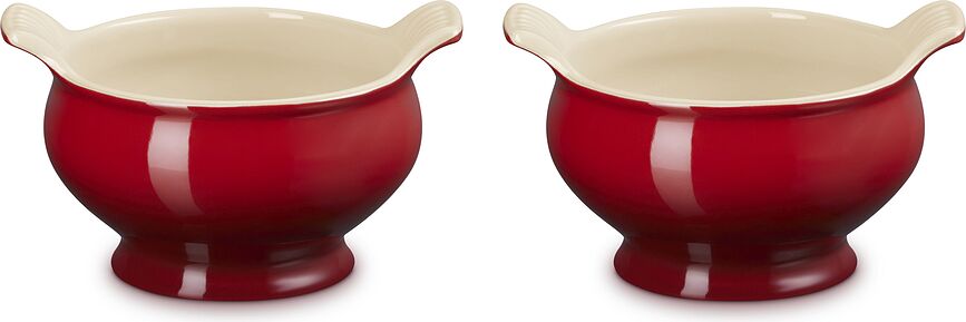 Le Creuset Bols 600 ml, en grès, cerise, Lot de 2