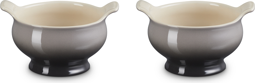 Le Creuset Bols 600 ml, gris, en grès, Lot de 2