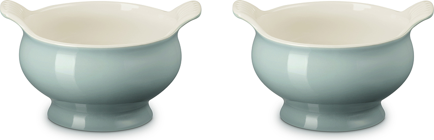 Le Creuset Bols à soupe 600 ml, en grès, sel marin, Lot de 2