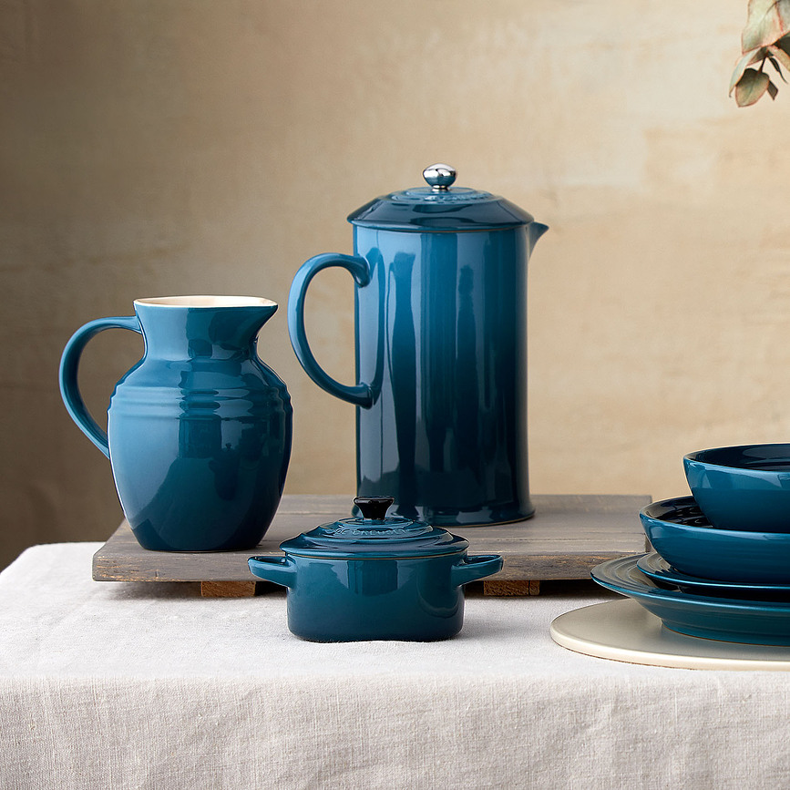 Le Creuset Cafetière à Piston, 1 L, bleu intense