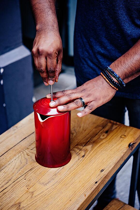 Le Creuset Cafetière à Piston, 1 L, bleu intense