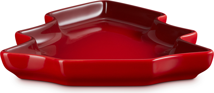 Le Creuset Christmas Plat de Service en forme de sapin, cerise