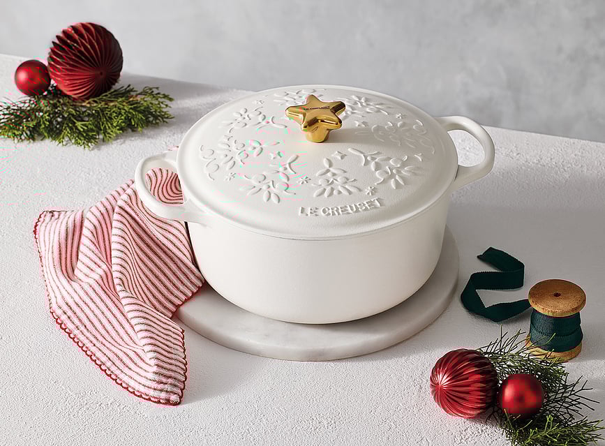 Le Creuset Christmas Cocotte 24 cm, vert bouteille