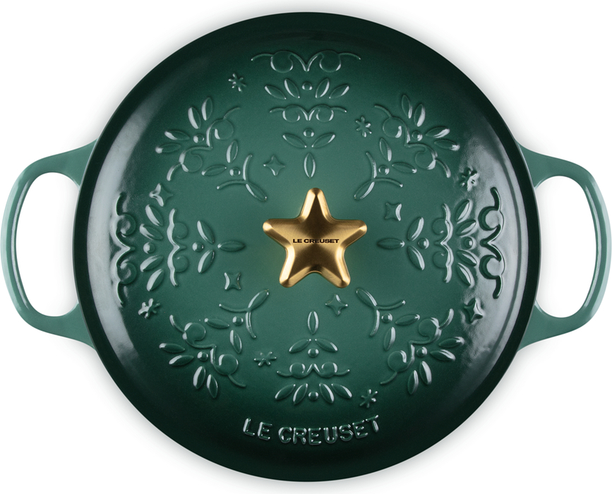 Le Creuset Christmas Cocotte 24 cm, vert bouteille