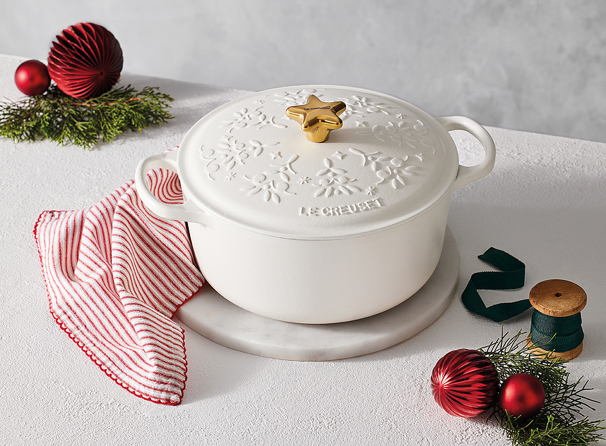 Le Creuset Christmas Pekač, 24 cm, buteljno zelen