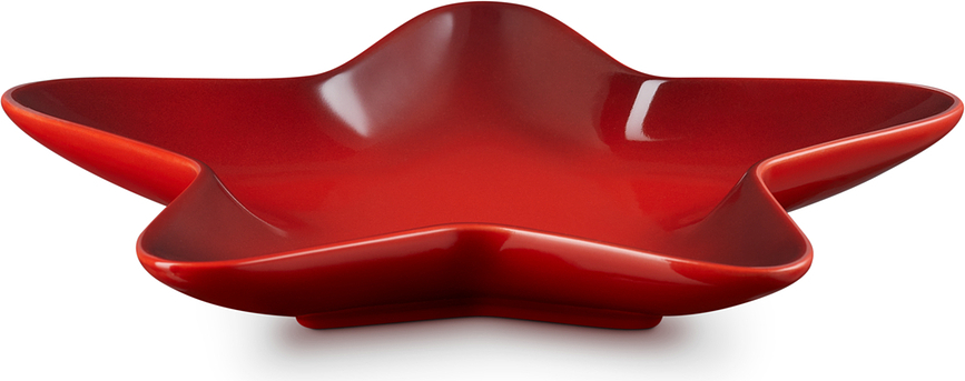 Le Creuset Christmas Πιάτο Σνακ, σχήμα αστεριού, κερασί