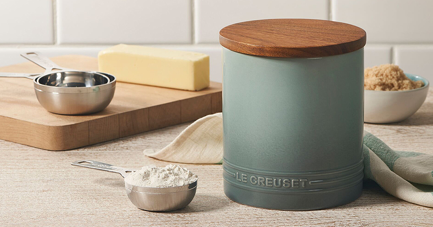 Le Creuset Δοχείο Κουζίνας με ξύλινο καπάκι, 1,1 L, μπεζ