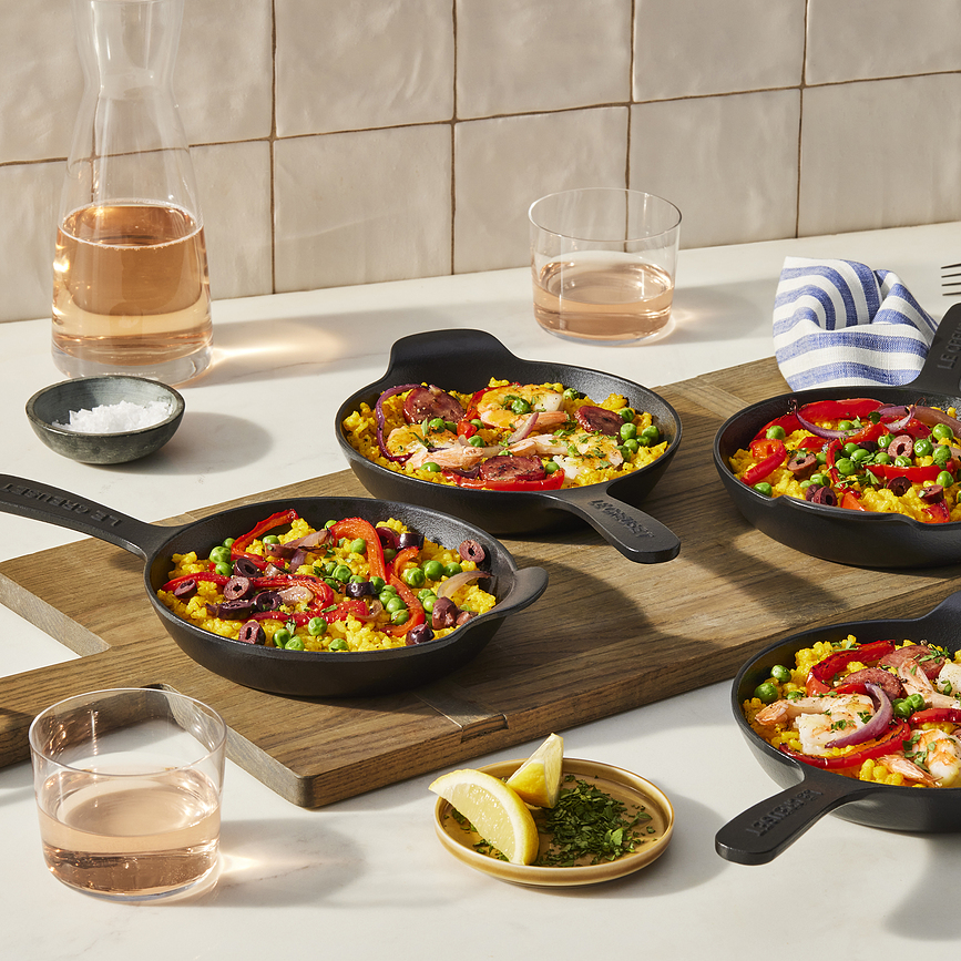 Le Creuset Gourmand Poêles en fonte, 16 cm, Lot de 4