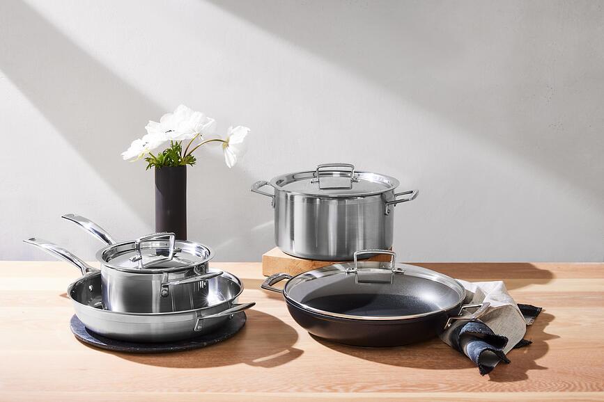 Le Creuset gryde 28 cm aluminium non-stick med håndtag