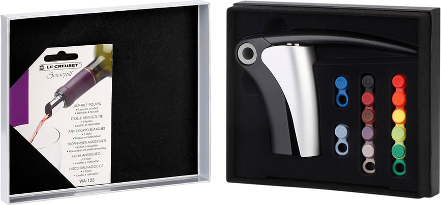 Le Creuset LM-150 Set Alata za Vino s vadičepom lijevkom i markerima za čaše u poklon kutiji Set od 19 dijelova