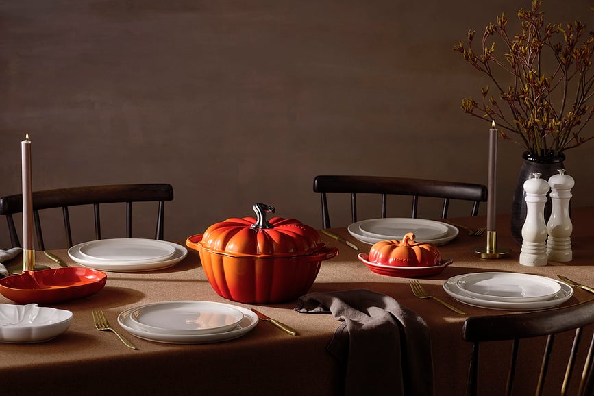 Le Creuset Halloween Gusana Posuda za pečenje oblik bundeva 3,7 l plameno narančasta