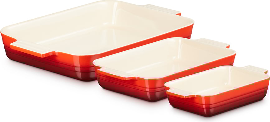 Le Creuset Moules à Pâtisserie beiges, Lot de 3