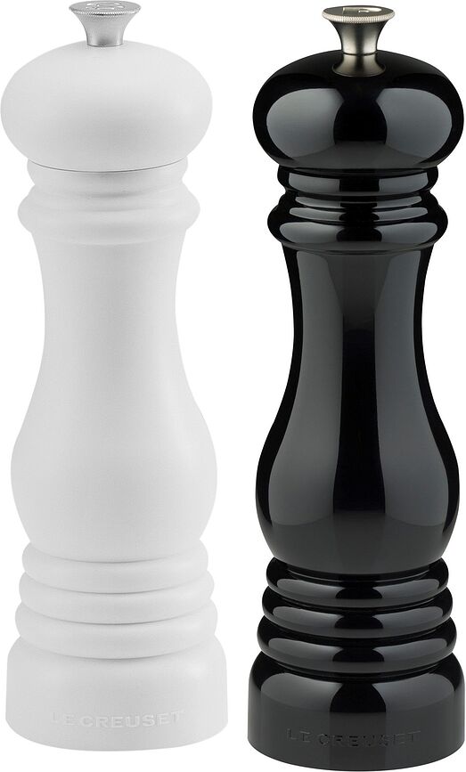 Le Creuset Moulins à Sel et à Poivre 21 cm, noir et blanc, Lot de 2