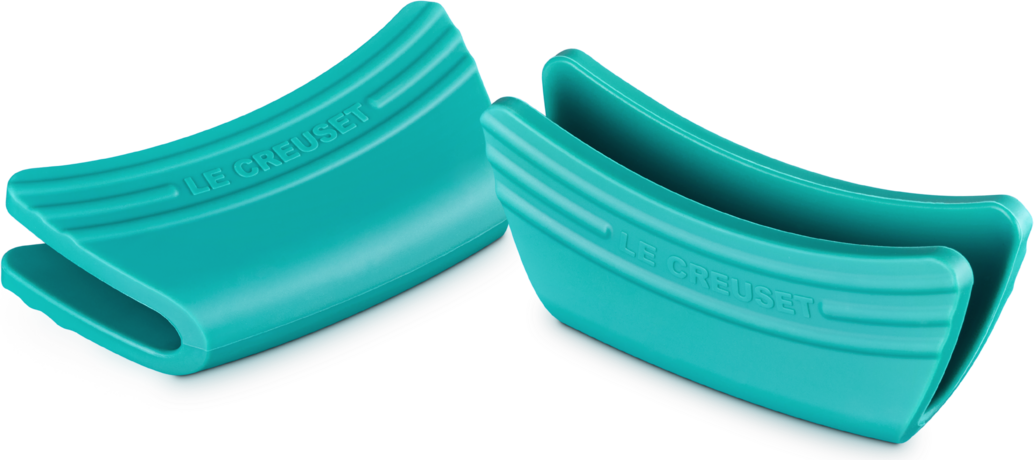 Le Creuset Ofenhandschuhe Silikon, Bleu Riviera, 2 St.