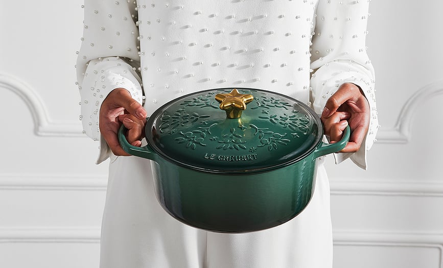 Le Creuset Christmas Posuda za Pečenje 24 cm bocno zelena