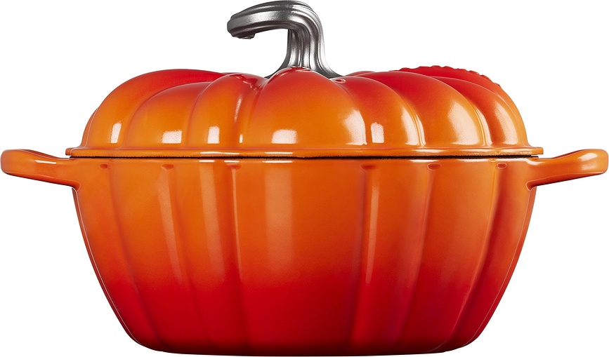 Le Creuset Halloween Pekač v obliki buče, 3,7 l, litoželezni, vulkansko oranžen
