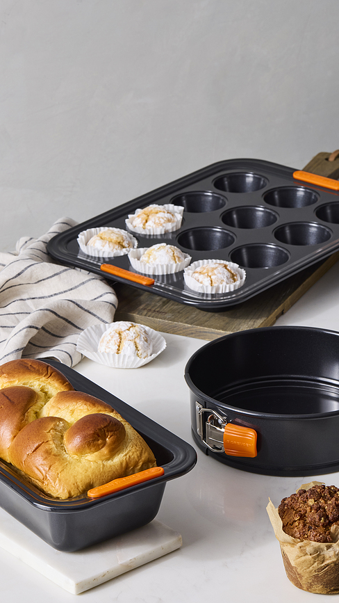 Le Creuset Pekači z neprijemljivim premazom, črni, 3 kosi