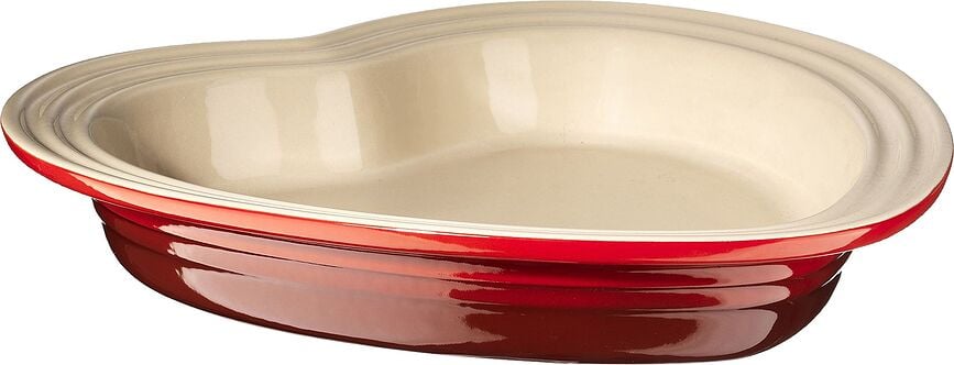 Le Creuset Platte 25 cm Herz kirschrot