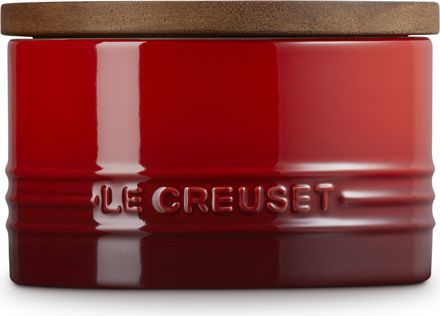 Le Creuset Posoda za shranjevanje z lesenim pokrovom, 470 ml, siva