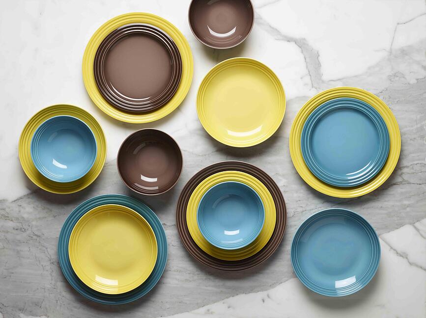 Le Creuset Rainbow Assiettes à Déjeuner, 22 cm, multicolores, Lot de 6