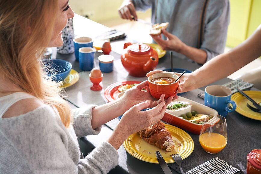 Le Creuset Rainbow Assiettes à Déjeuner, 22 cm, multicolores, Lot de 6
