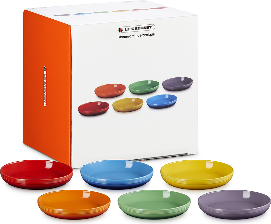 Le Creuset Rainbow Assiettes Creuses Coupe, 22 cm, multicolores, Lot de 6