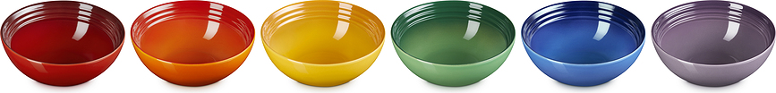 Le Creuset Rainbow Bols à céréales 650 ml, multicolores, Lot de 6