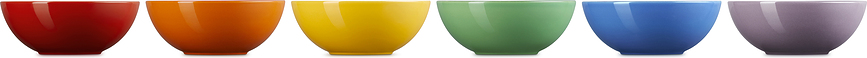 Le Creuset Rainbow Bols à céréales 650 ml, multicolores, Lot de 6