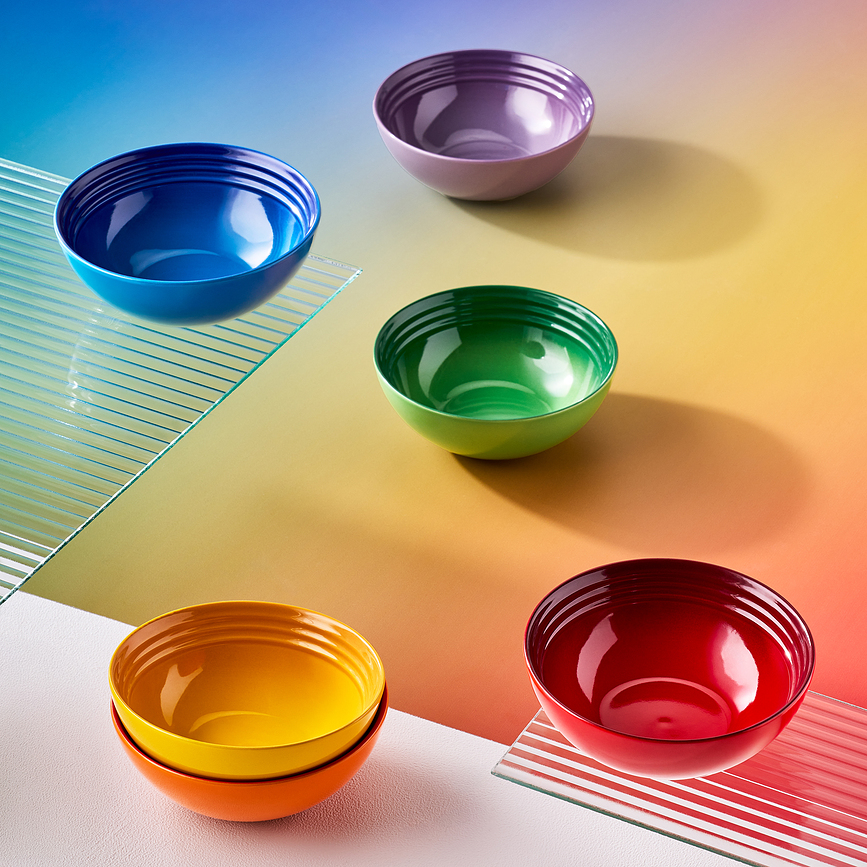Le Creuset Rainbow Bols à céréales 650 ml, multicolores, Lot de 6