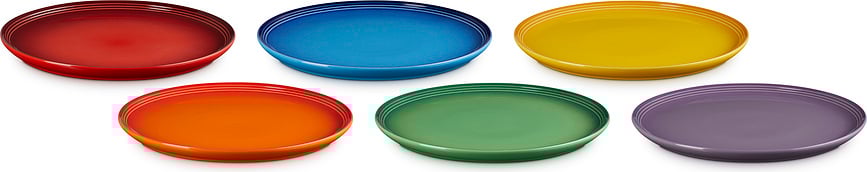 Le Creuset Rainbow Coupe Krožniki za glavno jed, 27 cm, barvni, 6 kosov