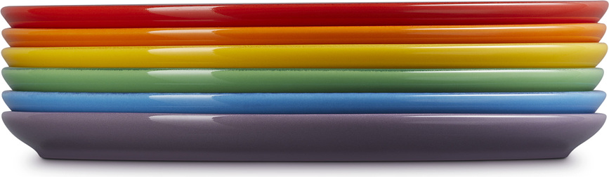 Le Creuset Rainbow Coupe Krožniki za zajtrk, 22 cm, barviti, 6 kosov