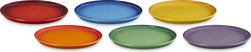 Le Creuset Rainbow Coupe Πιάτα Πρωινού, 22 cm, πολύχρωμα, 6 τμχ