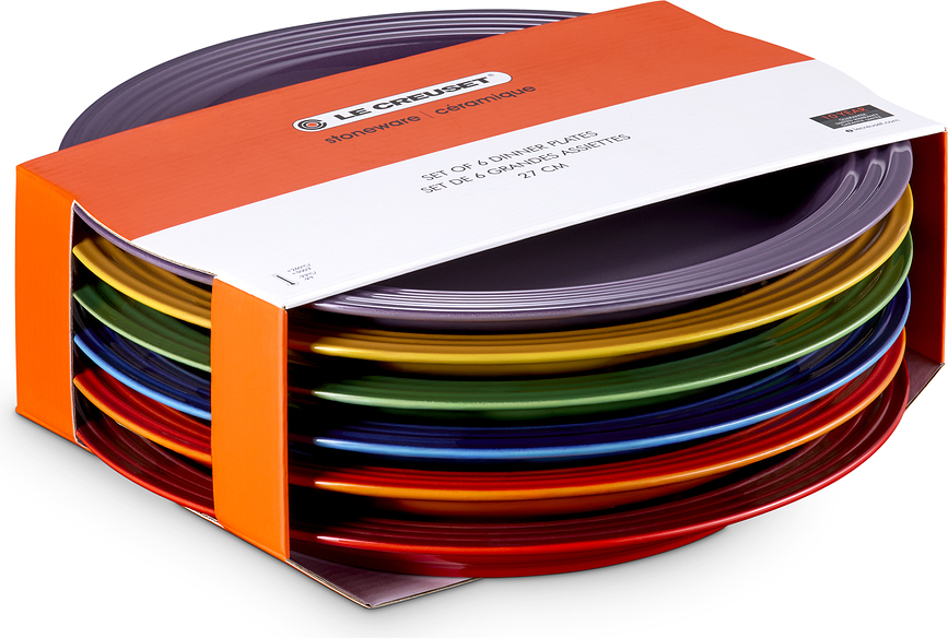 Le Creuset Rainbow Krožniki za glavno jed, 27 cm, 6 kosov