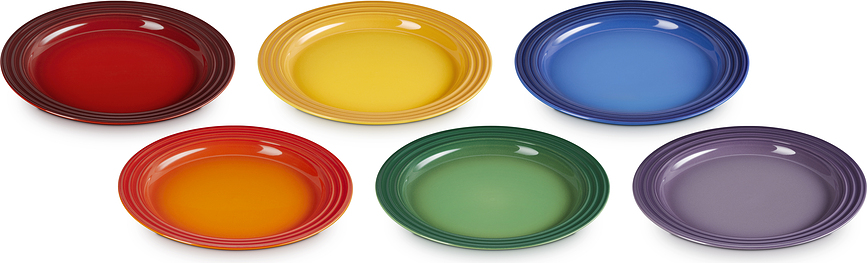Le Creuset Rainbow Krožniki za zajtrk, 22 cm, 6 kosov