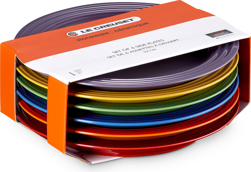 Le Creuset Rainbow Krožniki za zajtrk, 22 cm, 6 kosov